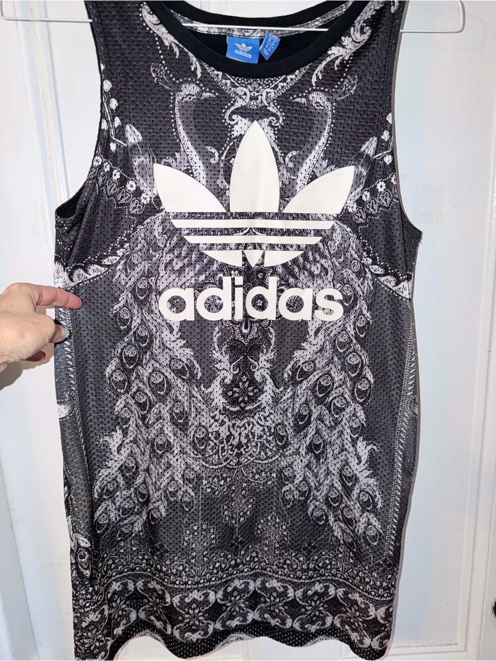 adidas farm rio & White Paisley Print Pavao tank Mini Dress size xs - Picture 5 of 5